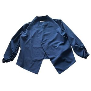 Rosette Light Weight 3/4 Sleeve Open Front Cardigan - Juniors Size Large - Blue